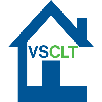 Logo of VSCLT with a house outline in blue and green letters