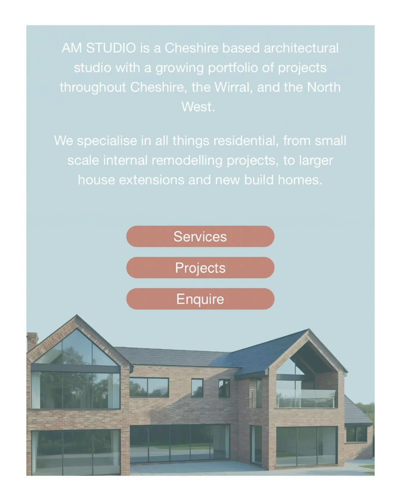 Our new website is now officially live!

Go and check it out to see our project portfolio, what services we offer and how to contact us if you have a project you&rsquo;d like to discuss.

www.amstudioarchitecture.com

Link in bio 

#website #architec