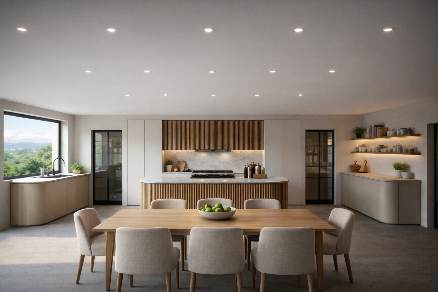 Interior view of a staircase with wooden steps and white railings near a white paneled wall.