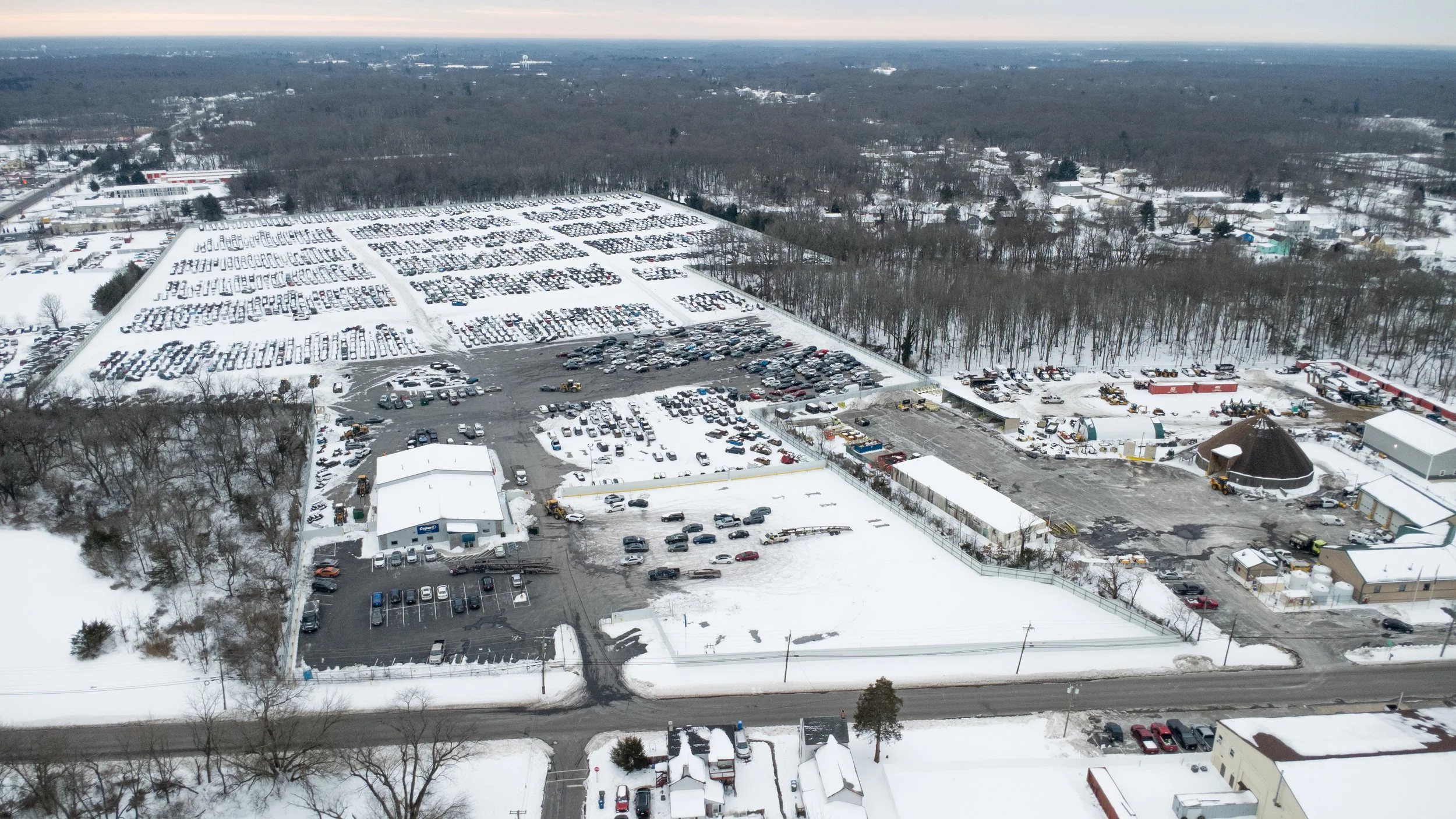 Aerial view of the Glassboro Copart Auto Auction location in Glassboro, NJ on Tuesday, February 3, 2026. Photo Credit: Gavin Schweiger (Follow South Jersey)