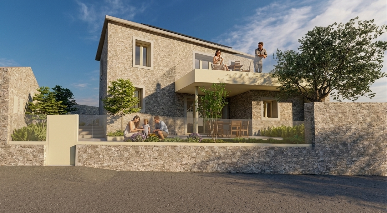 Vranj - 3D vizualizacija (render)  - 4 - ulična fasada građevine