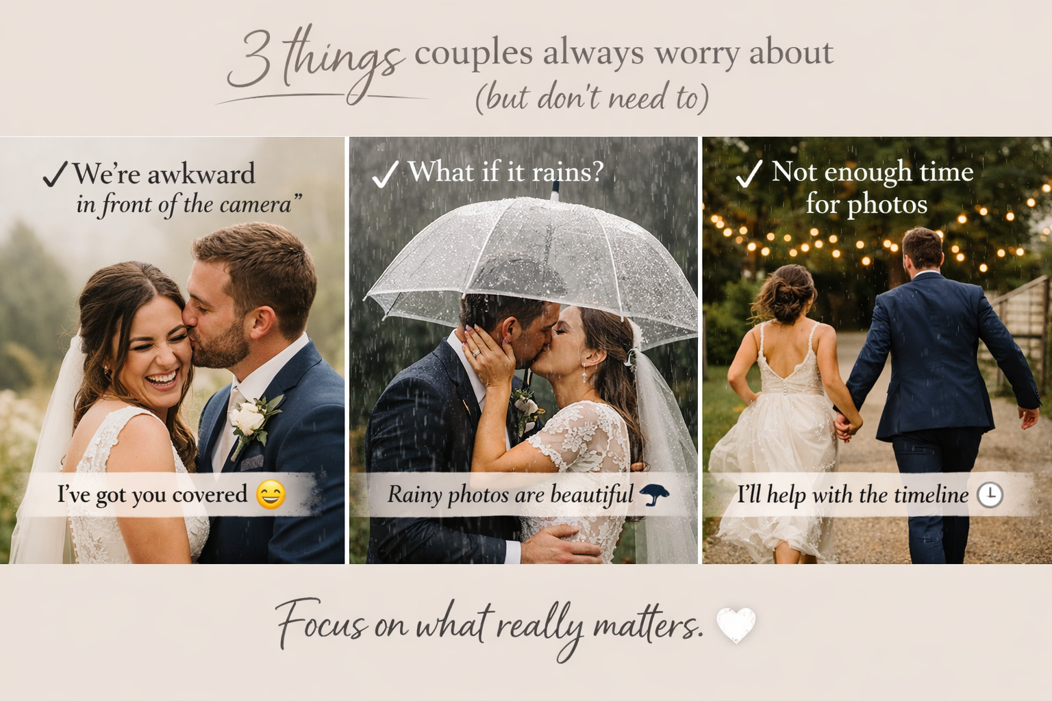 3 Things Couples Always Worry About Before Their Wedding (And Why You Don’t Need To)
