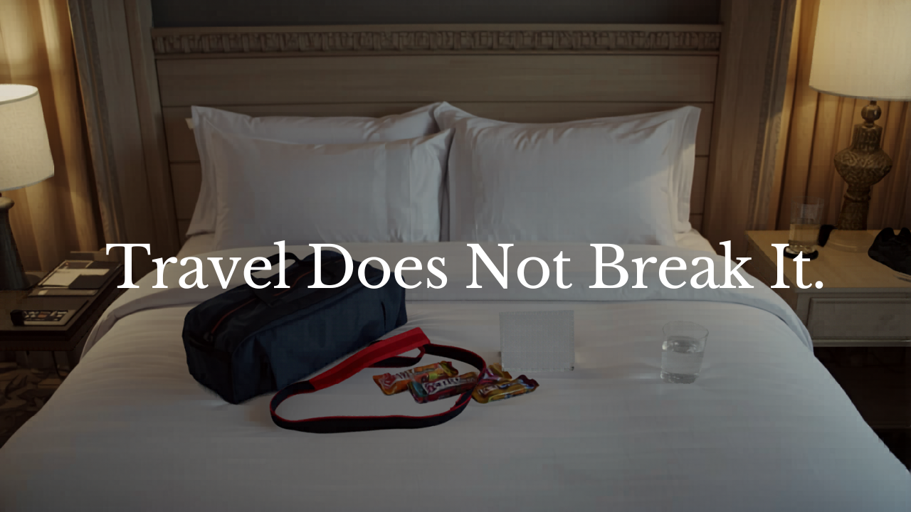       
  
    You land Monday morning. By Wednesday you have skipped three workouts, eaten airport food twice, slept poorly two nights in a row, and you are telling yourself you will reset when you get home.  Sound familiar?  Travel is the number one