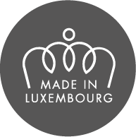 Logo with a crown and the text 'Made in Luxembourg'