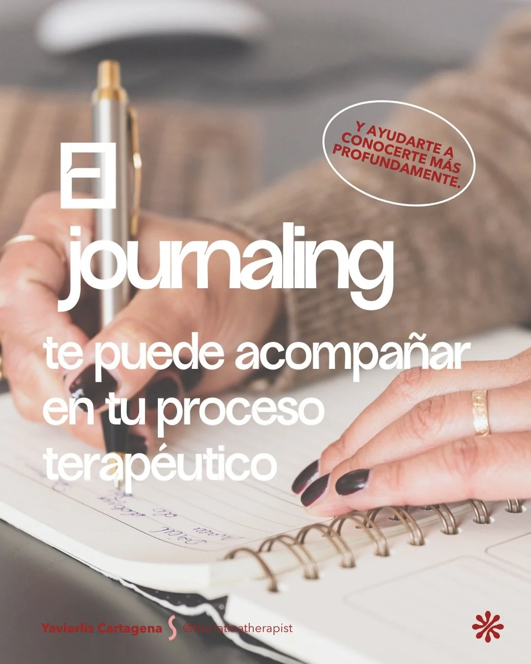 El journaling no reemplaza la terapia, pero puede convertirse en un espacio poderoso entre sesiones.

Un lugar para procesar, aclarar, practicar, y recordarte qui&eacute;n eres cuando se te olvida.

Escribir no es tener todas las respuestas.
Es permi