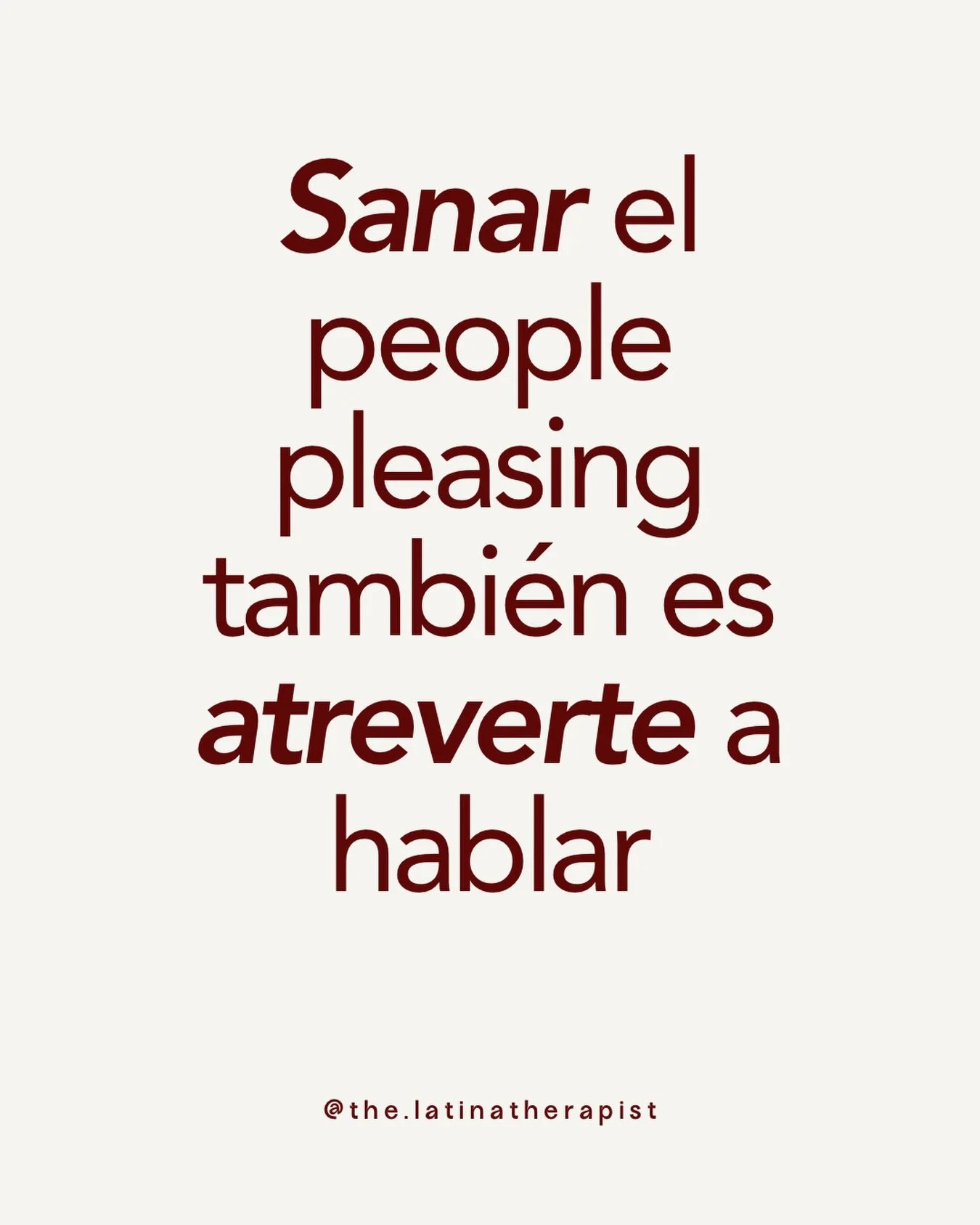 Sanar el people pleasing no es solo aprender a decir que no. 💥

Tambi&eacute;n es aprender a tener tu propia opini&oacute;n.🔥

Es dejar de ser la &ldquo;buena&rdquo;.
La que no contradice.
La que asiente aunque no est&eacute; de acuerdo.
La que se 