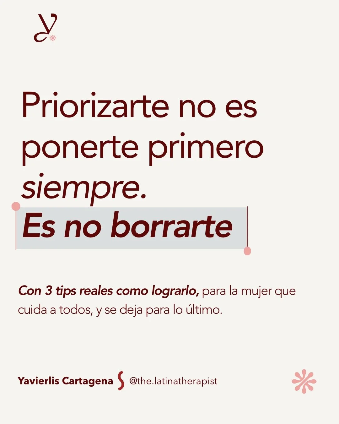 Priorizarte no es un lujo, no es ego&iacute;smo, ni es abandonar a los que amas es; NO BORRARTE 💕

&iquest;Cu&aacute;l de estos tips te cuesta m&aacute;s? Cu&eacute;ntame abajo 👇

Guarda este post para cuando lo necesites recordar.❤️
