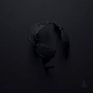 Blackout Album Cover of Starset Album Silos featuring a graphic interpretation of the continents of Earth and The Order of Teslonia symbol in the bottom right corner.