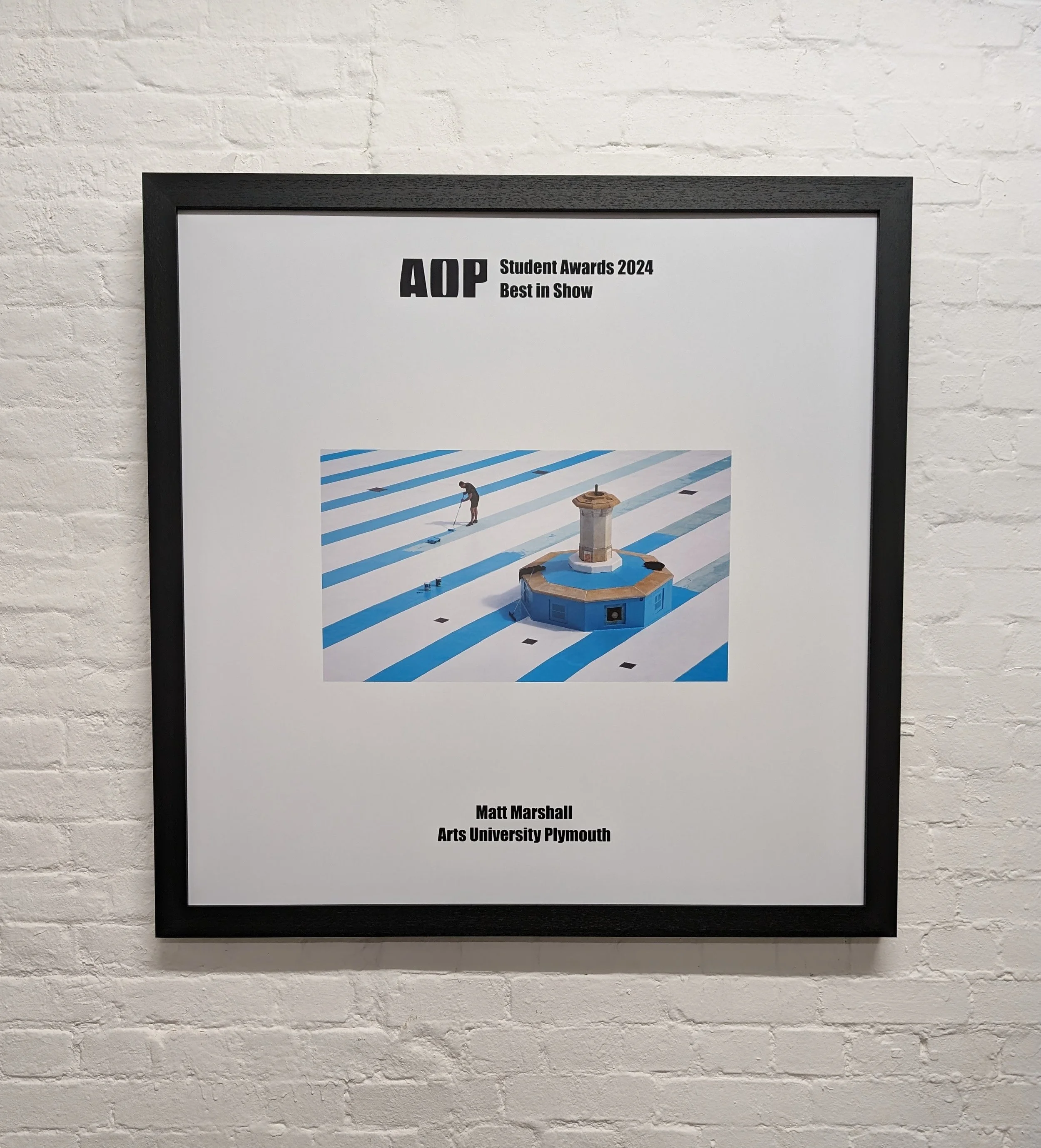 A print of Tinside Lido in Plymouth hangs on the wall at Truman Brewery in London.