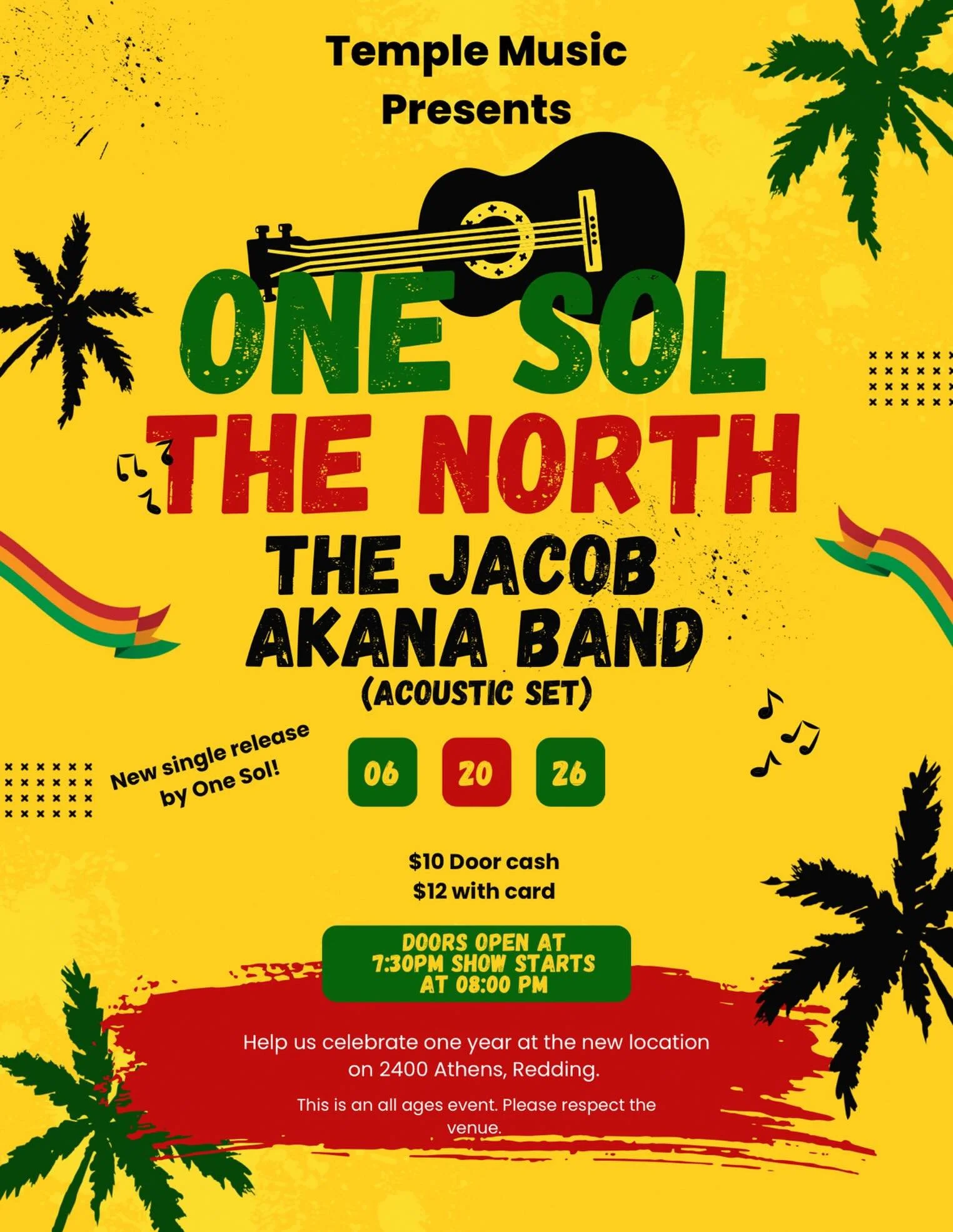 A really fun show @templemusic19 on Saturday June 20th! We will be opening for the incredible @one_sol who is celebrating the release of their new single! Also happy to jam with @jacobakanaband. This is also the one year anniversary show for Temple m