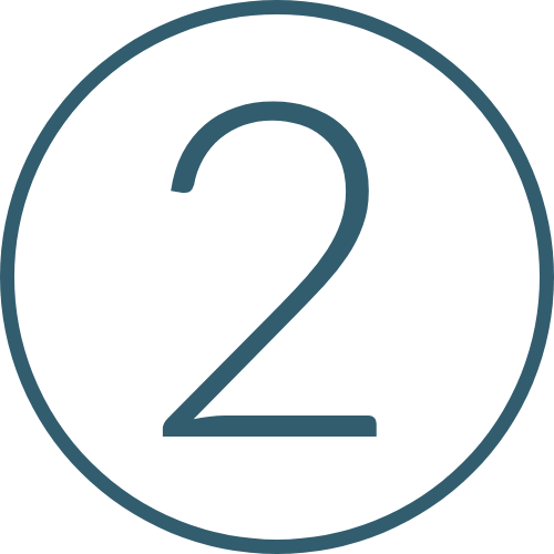 Number two inside a circular badge.