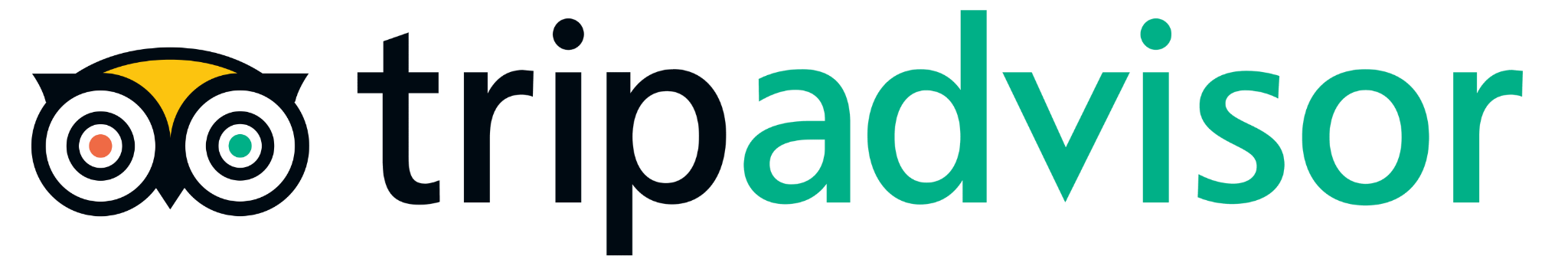 Travelor logo featuring owl eyes and text reading 'tripadvisor' in stylized font.