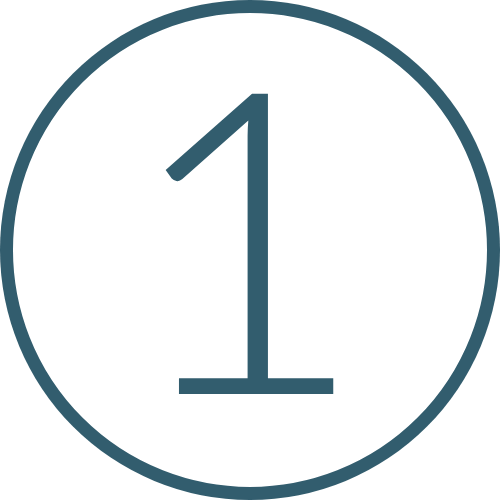 Number one inside a circle, representing a ranking or position.