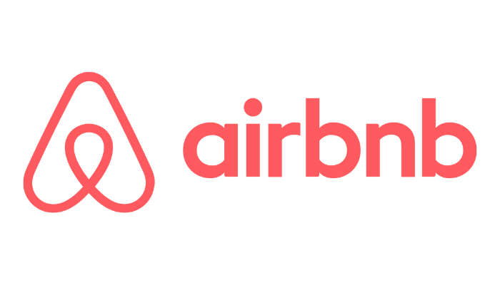 Airbnb logo featuring a stylized red 'A' shape next to the word 'airbnb' in lowercase red letters.