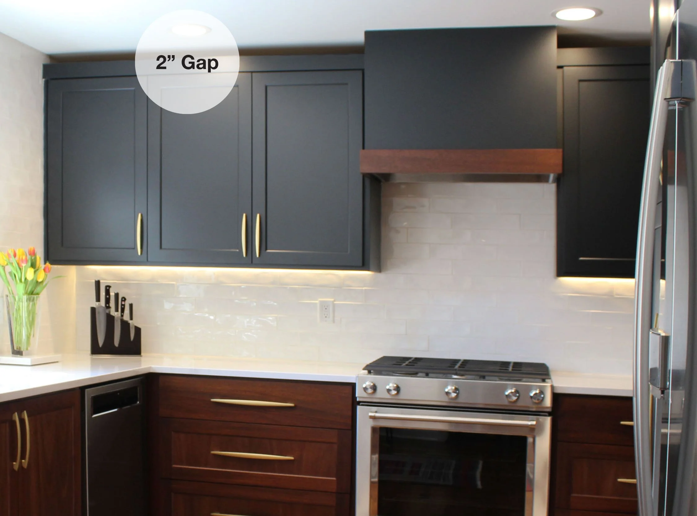 2" Ceiling and Cabinet Gap