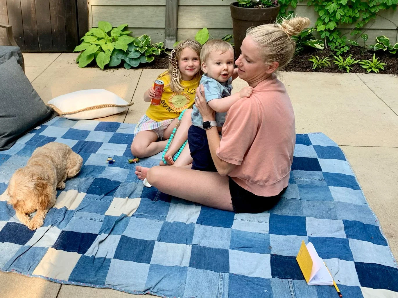 Erica with Dawson, Erica and Ellie (Pooch)