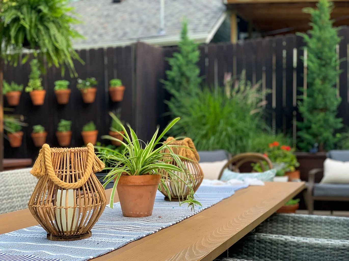 Dining room table with enough seating for six.