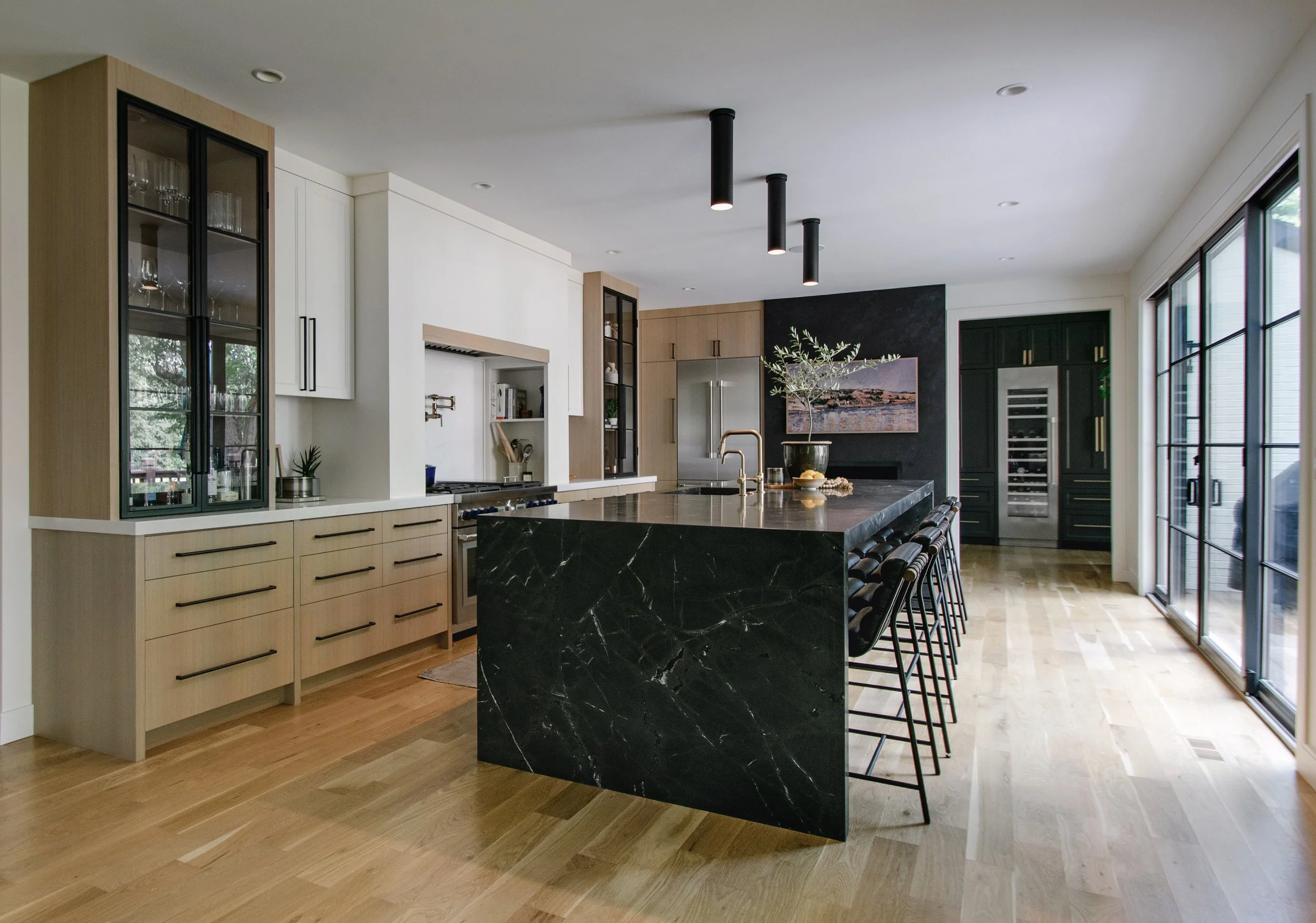 and large island with waterfall end with Saratoga Quartzite