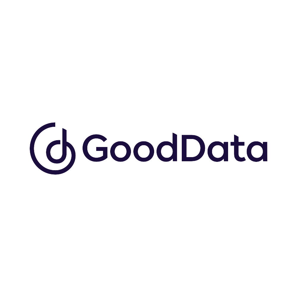 GoodData logo with text.