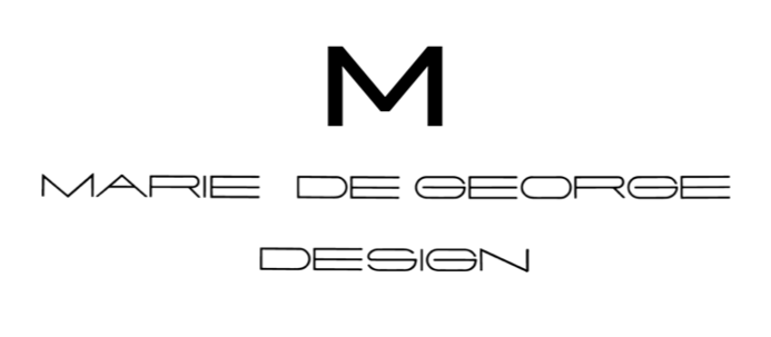 Logo with a large letter M and the text Marie de George Design in a stylized font.
