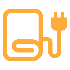 Icon of an electric charging cable and plug