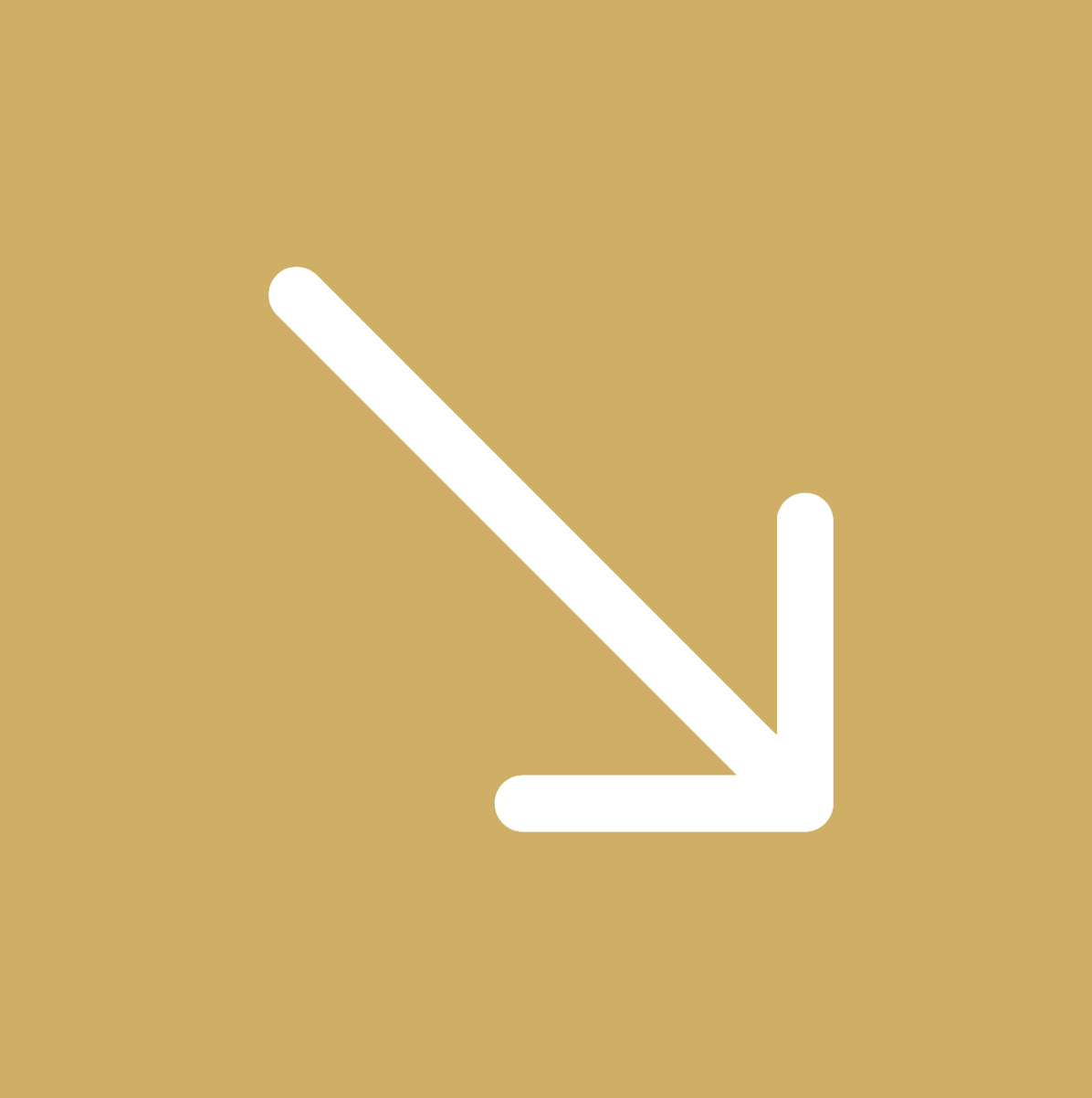 White downward and rightward arrow icon on a gold background.