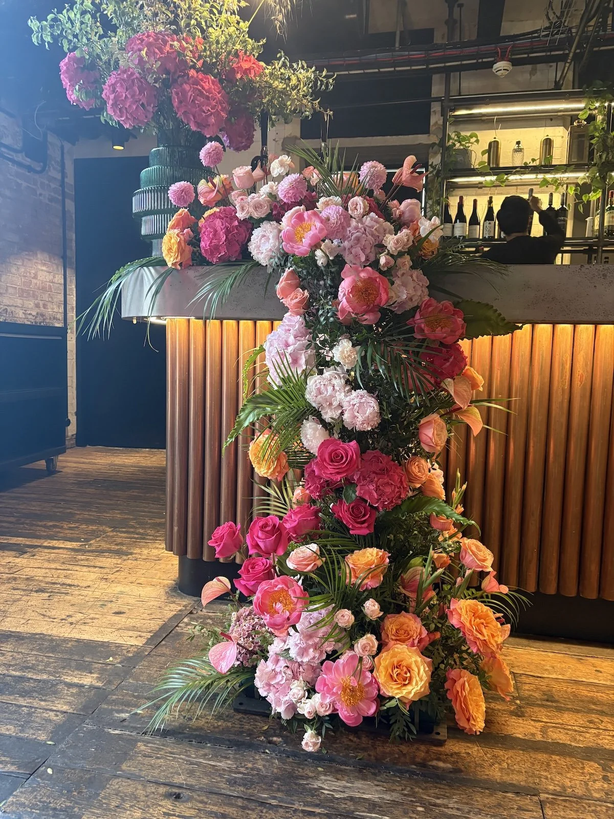 Cascading floral installation 
