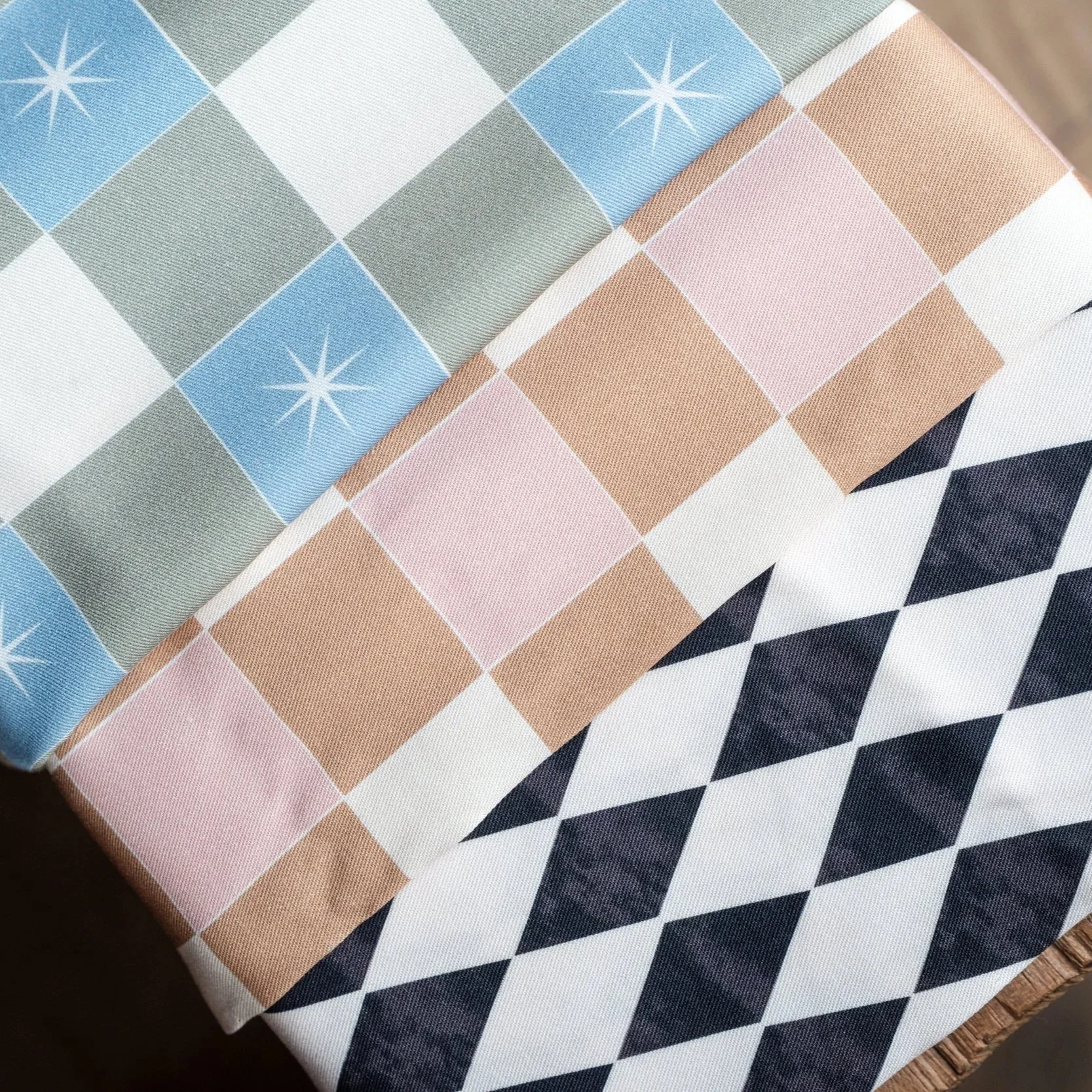 Pink Battenberg Checked Print Neckerchief
