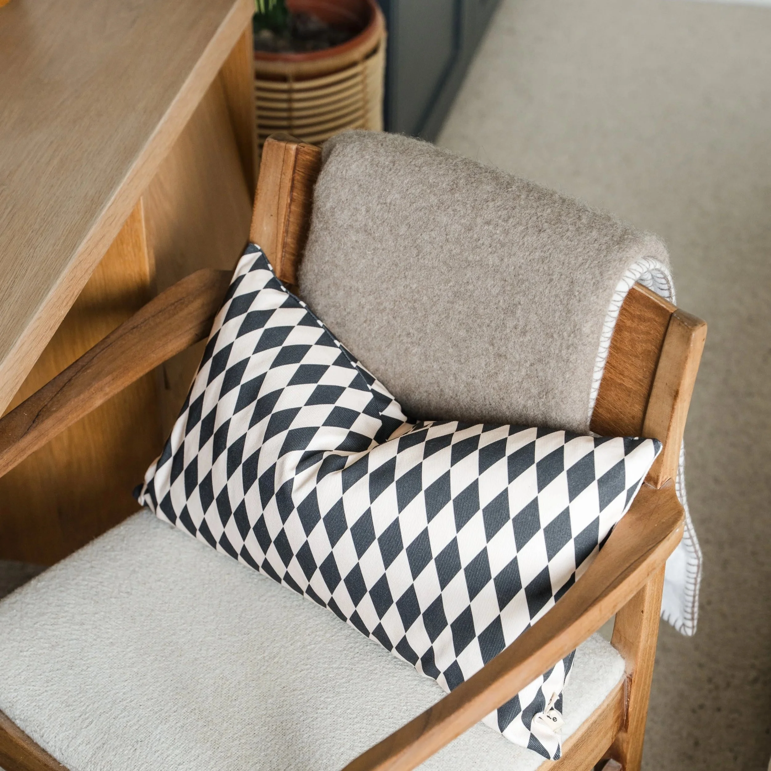 Monochrome Harlequin Bolster Cushion