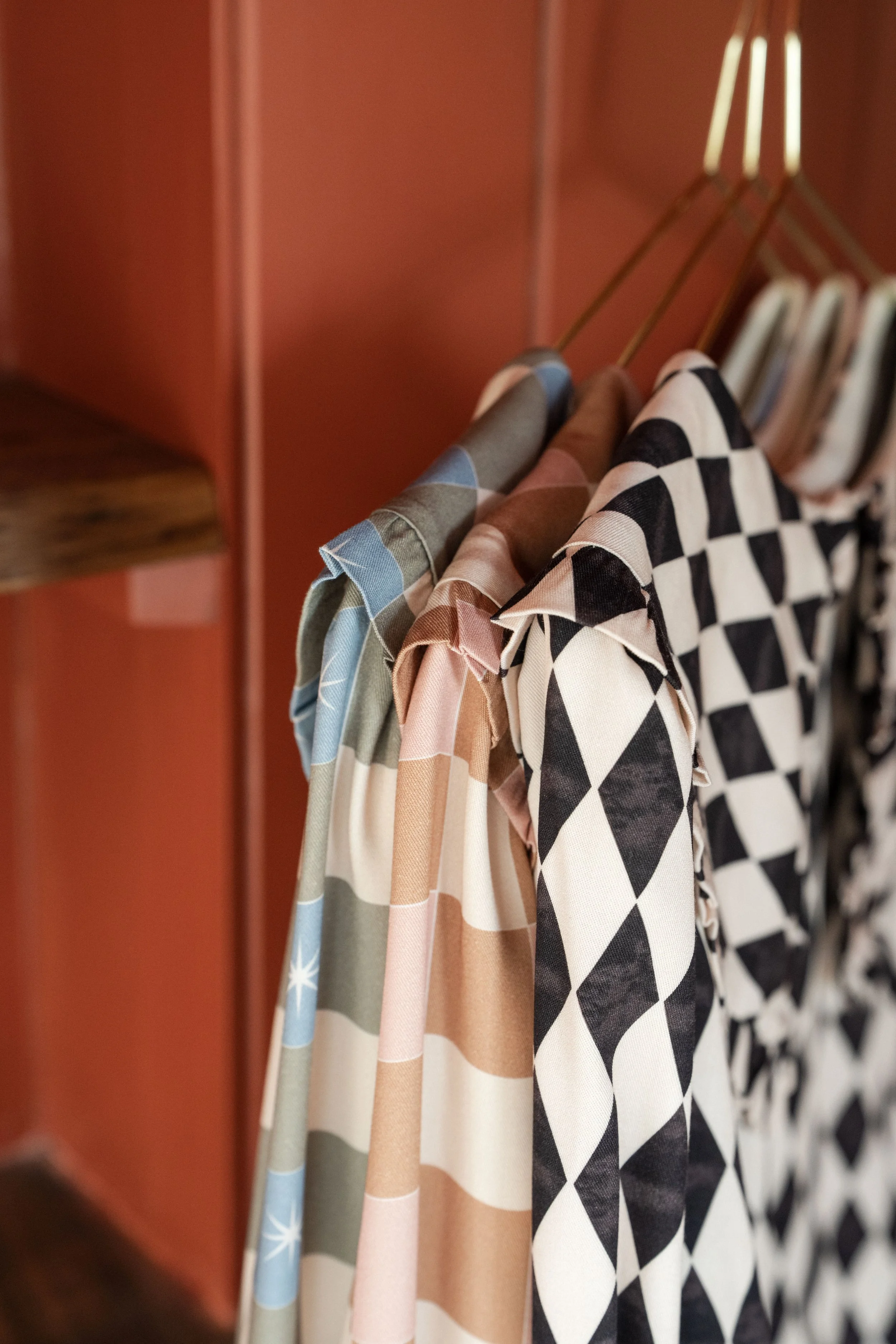 Pink Battenberg printed checked blouse