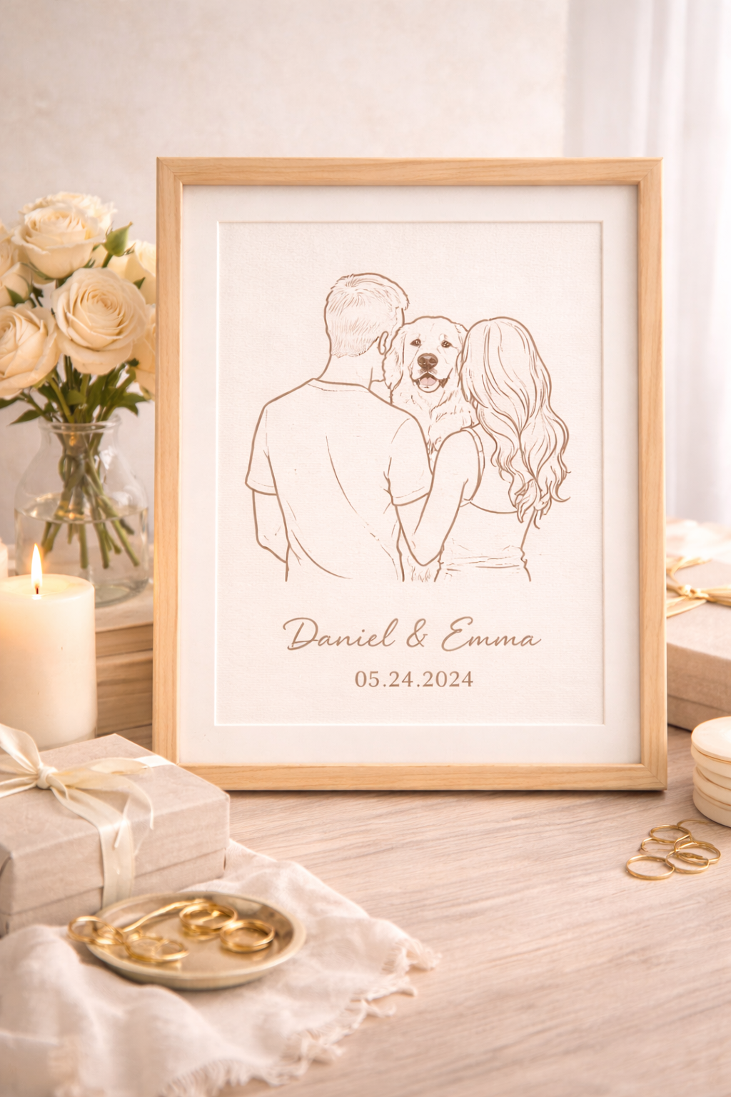 Minimalist portrait of love and warmth