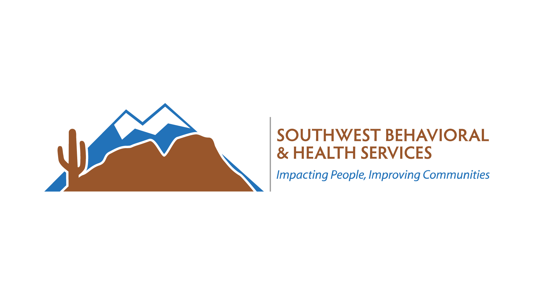 Image of Southwest Behavioral & Health Services logo with image of mountains and cactus
