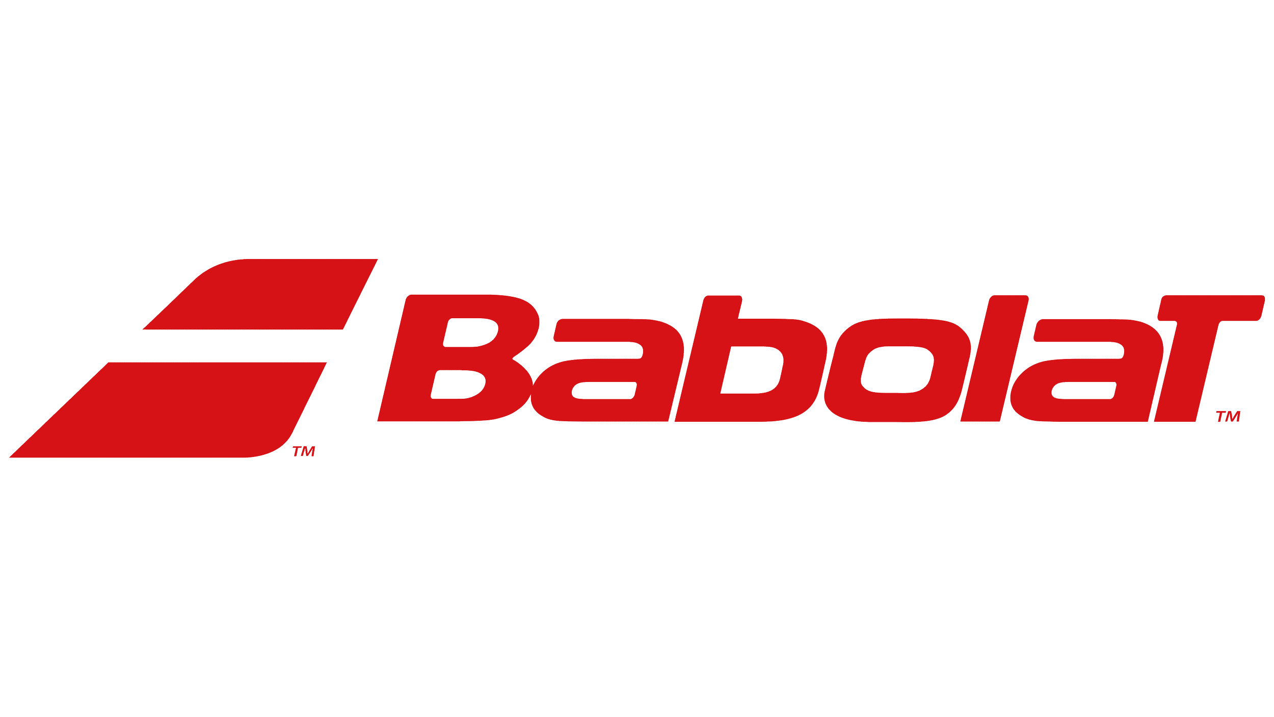 Babolat logo with red stylized logo icon and text in bold red font.