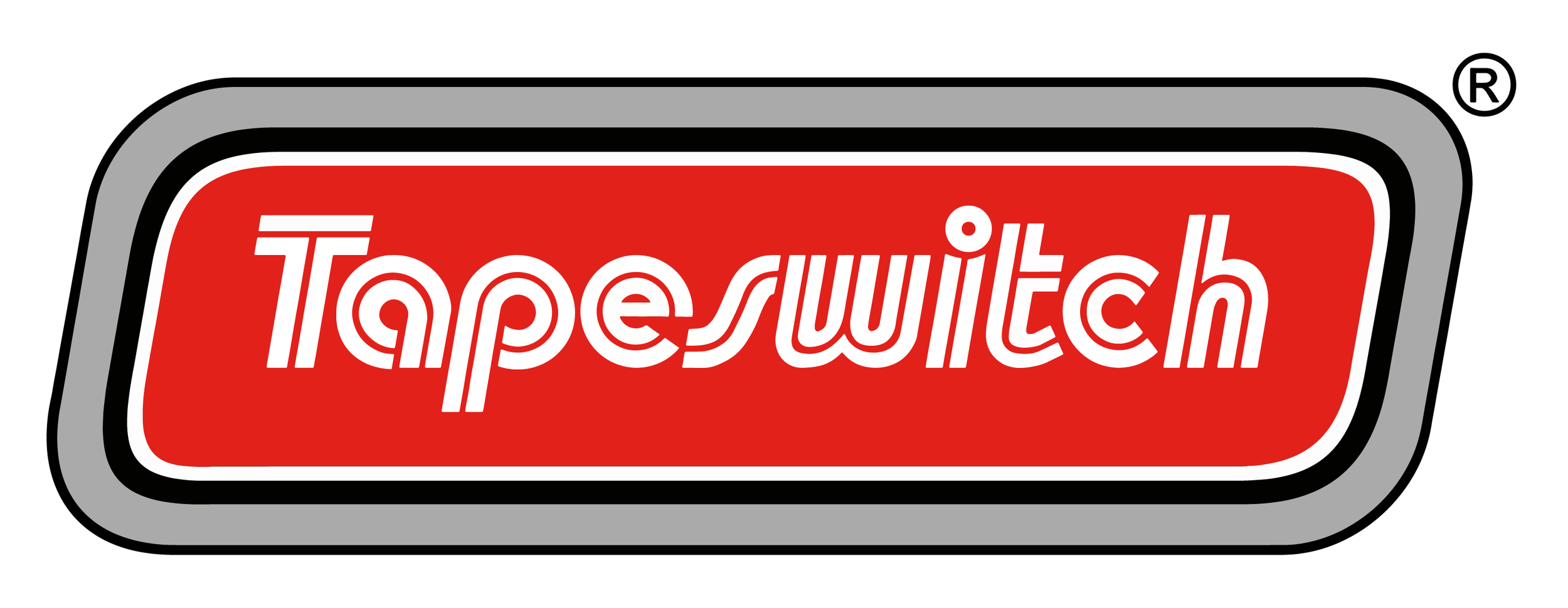 Tapeswitch logo in red, white, black, and gray