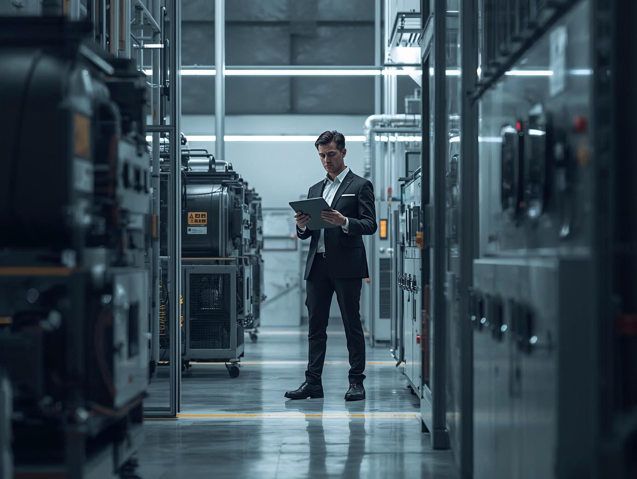 Manufacturing manager overseeing quality and environmental management systems