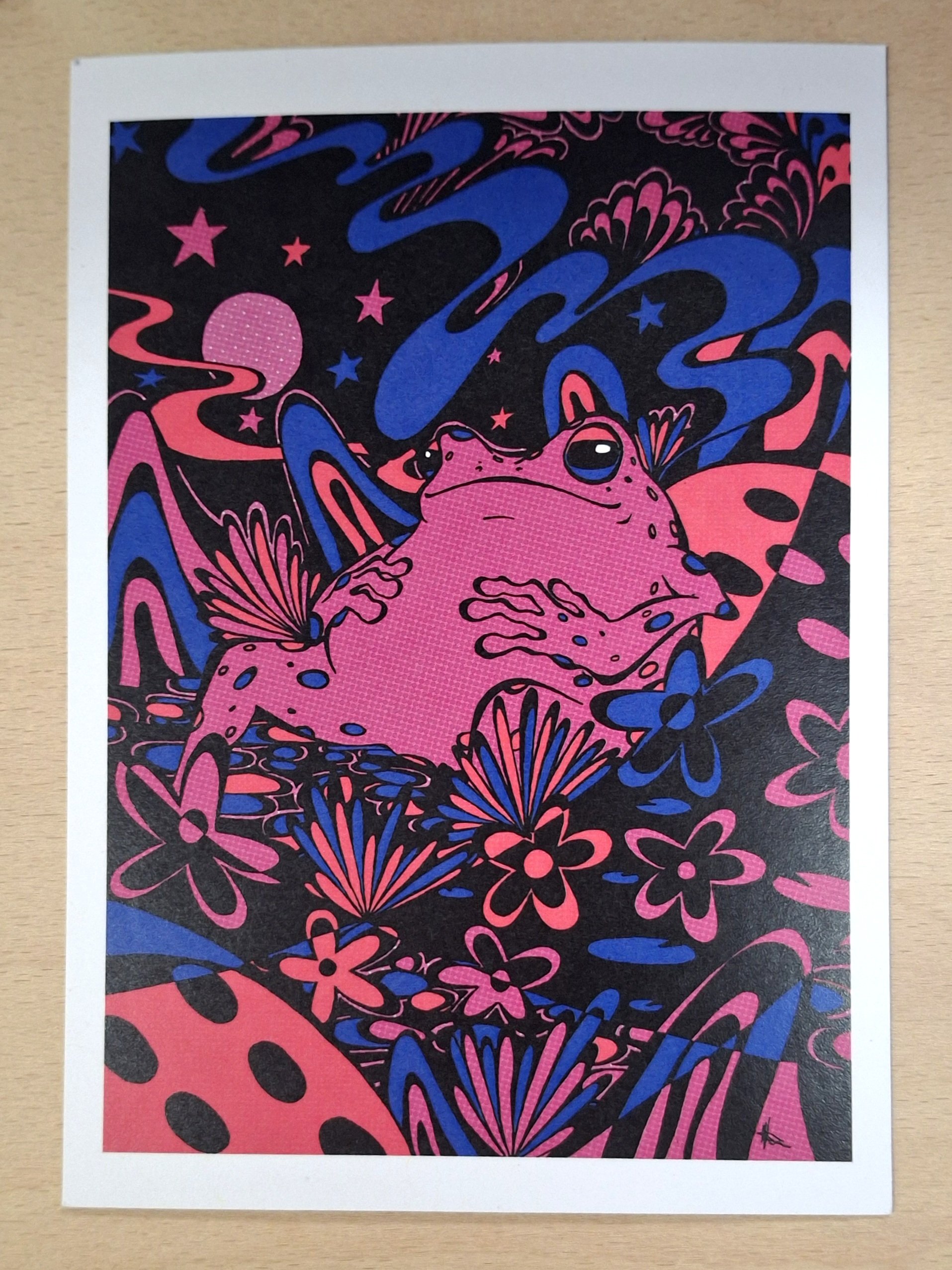 Psychedelic Frog postcard