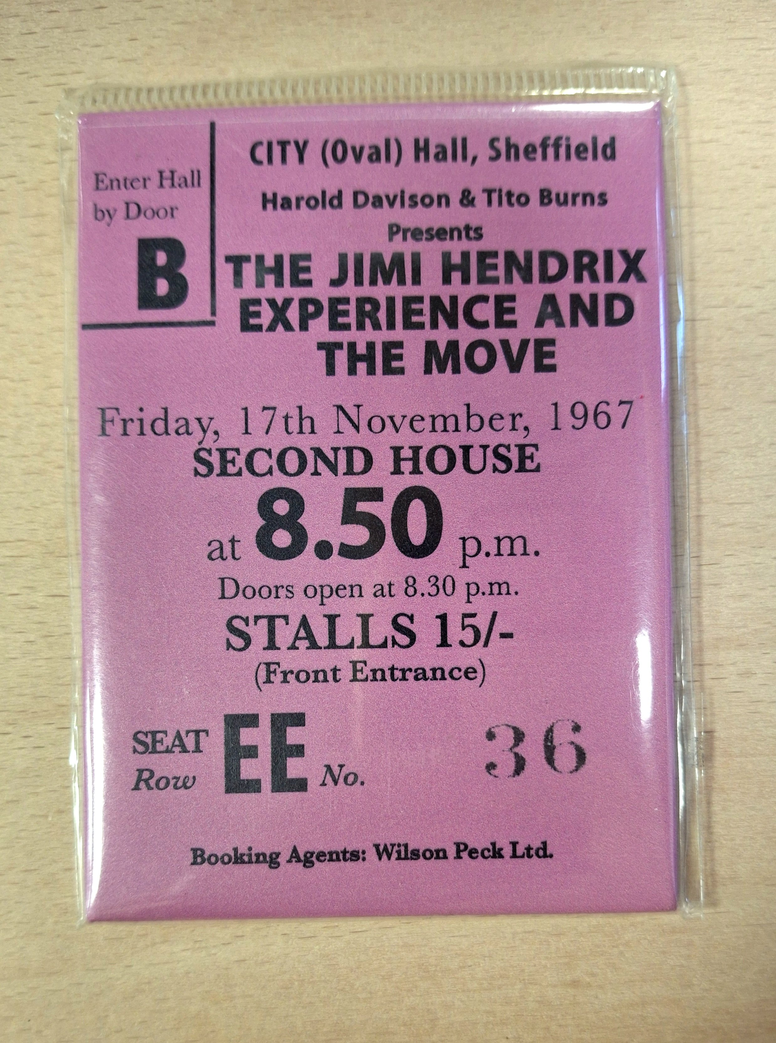 The Jimi Hendrix Concert Ticket Magnet