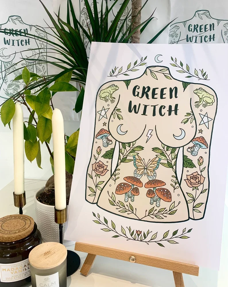 Green Witch Print A5 or A4