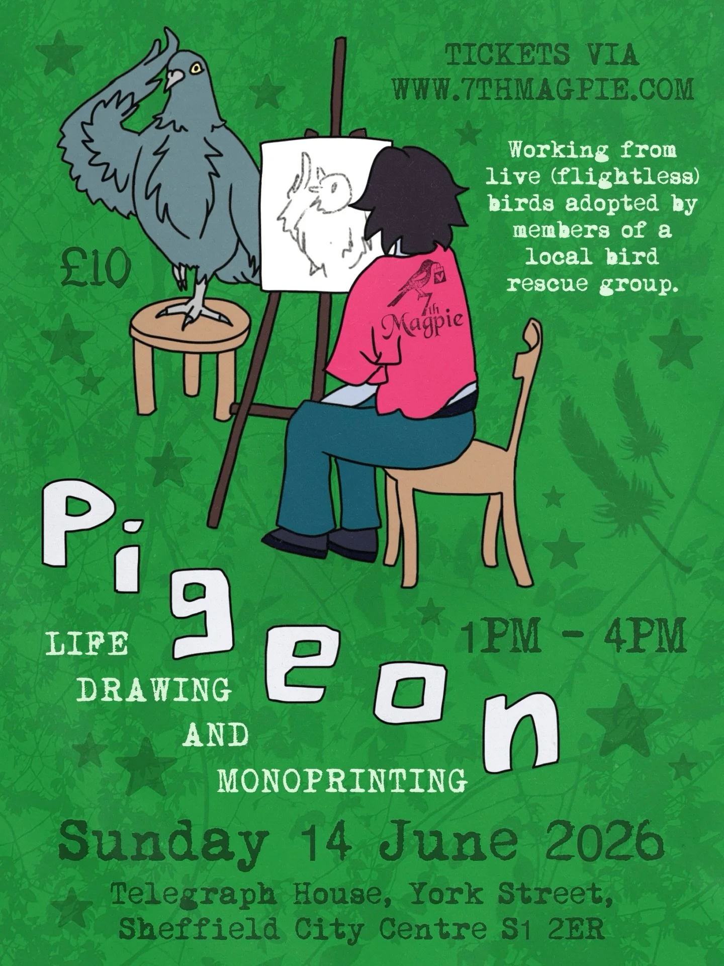 Pigeon lifedrawing & monoprinting