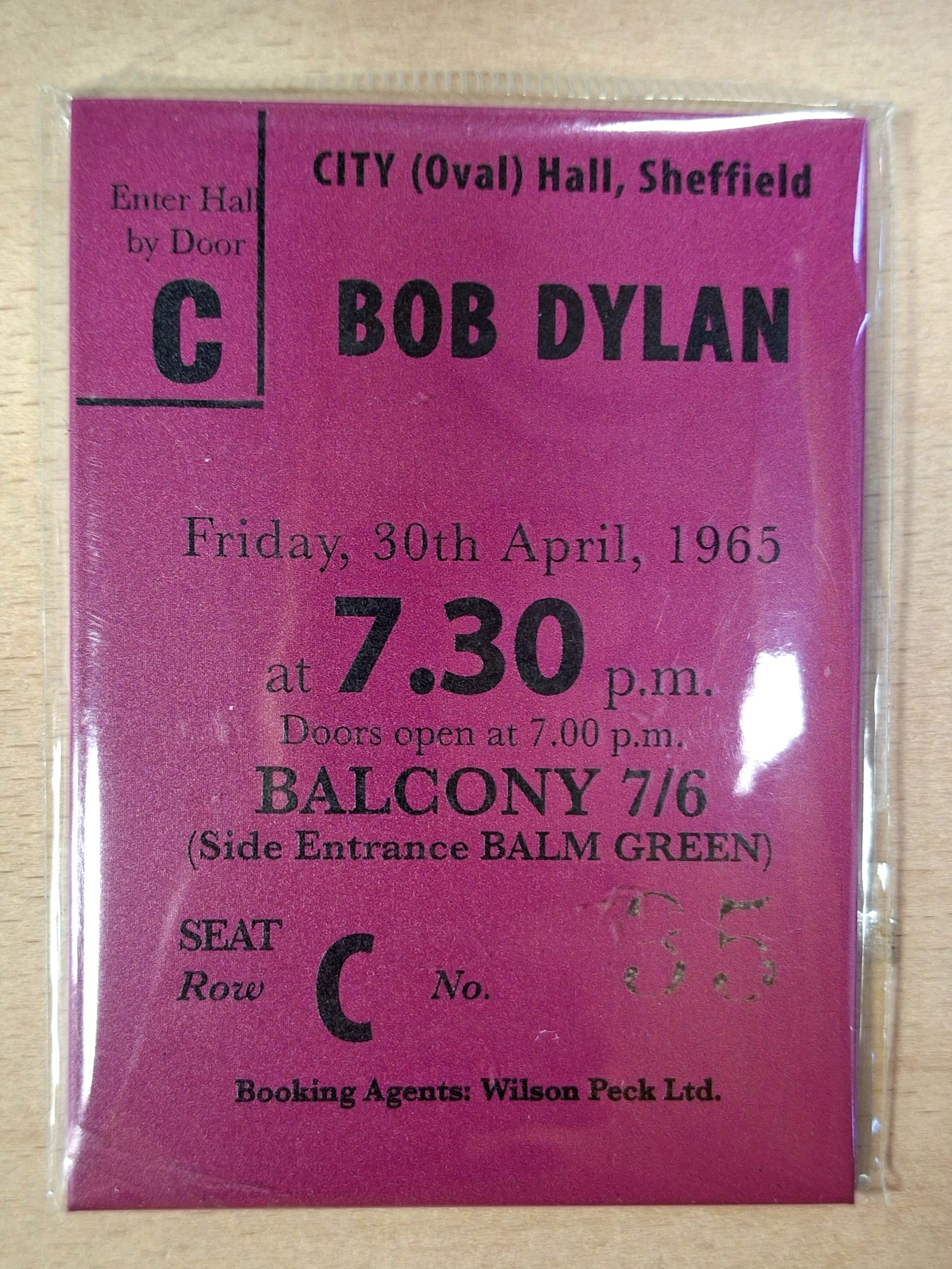 Bob Dylan Concert Ticket Magnet