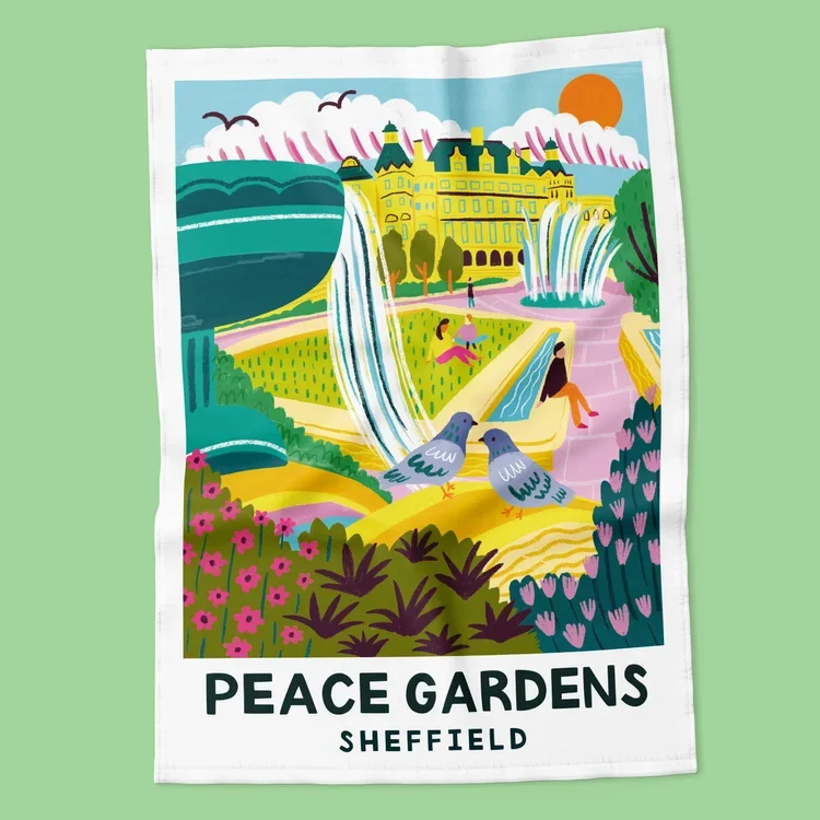 Sheffield Peace Gardens Tea Towel