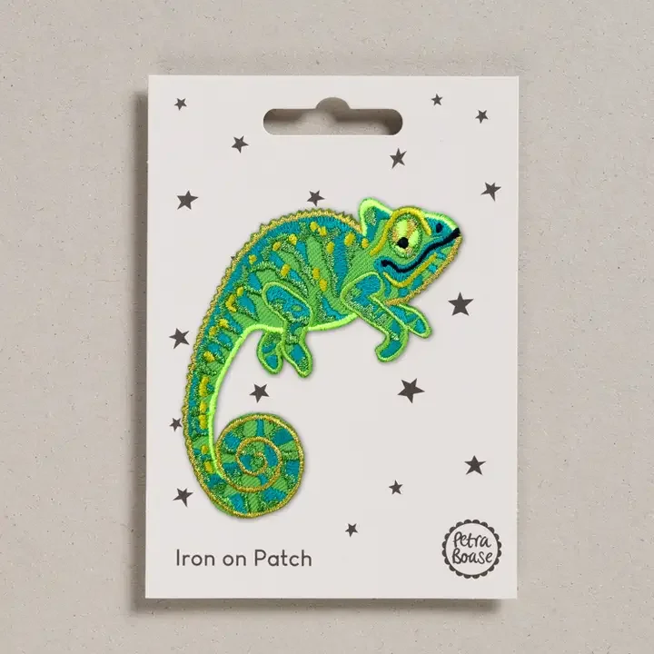 Green Chameleon Patch (Iron On)