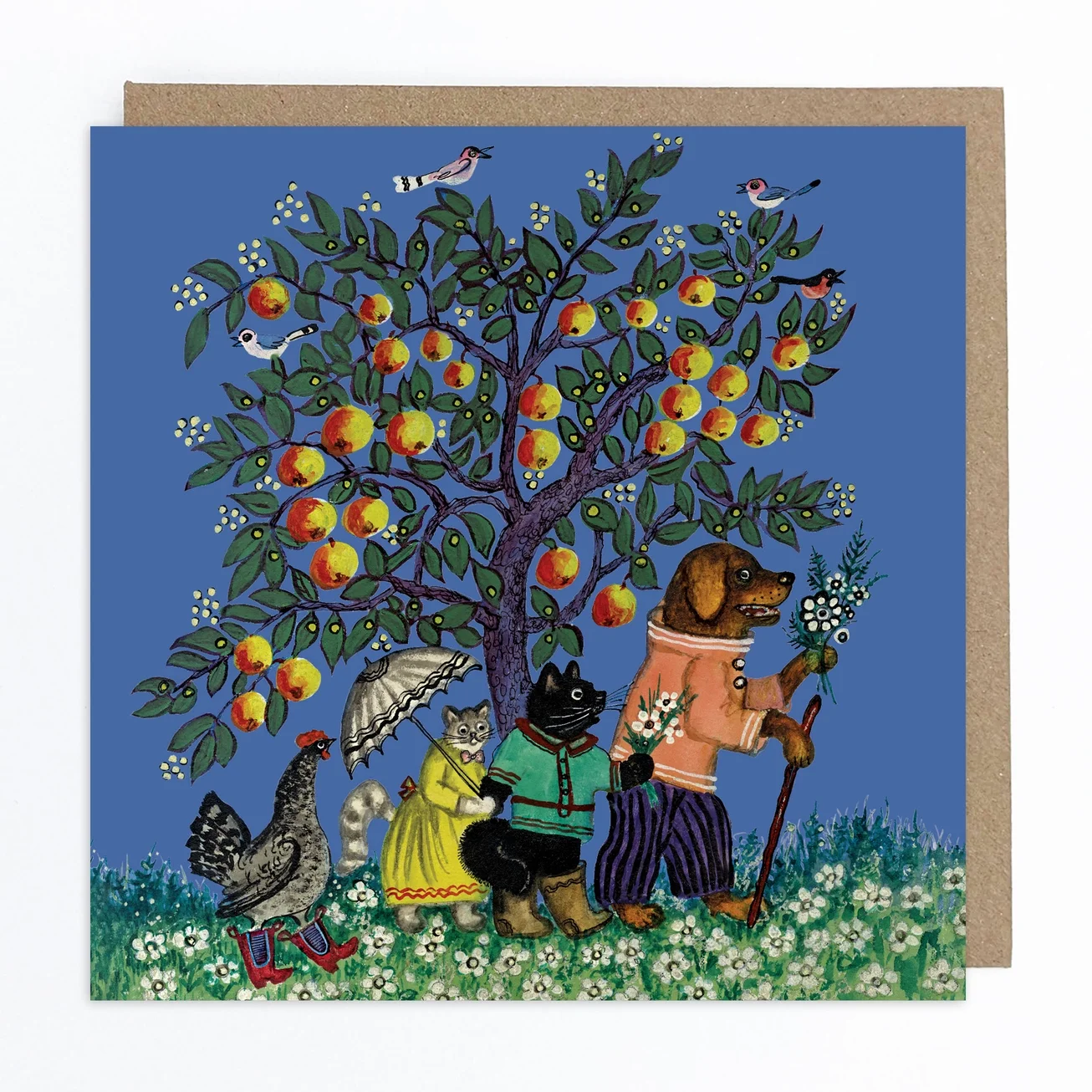 Under the Apple Tree Folk Art Card