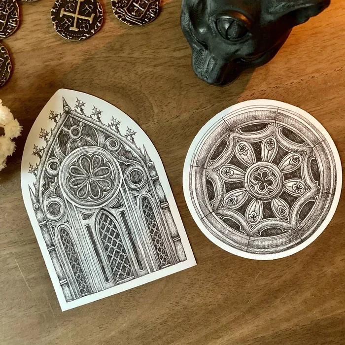 gothic window stickers.webp