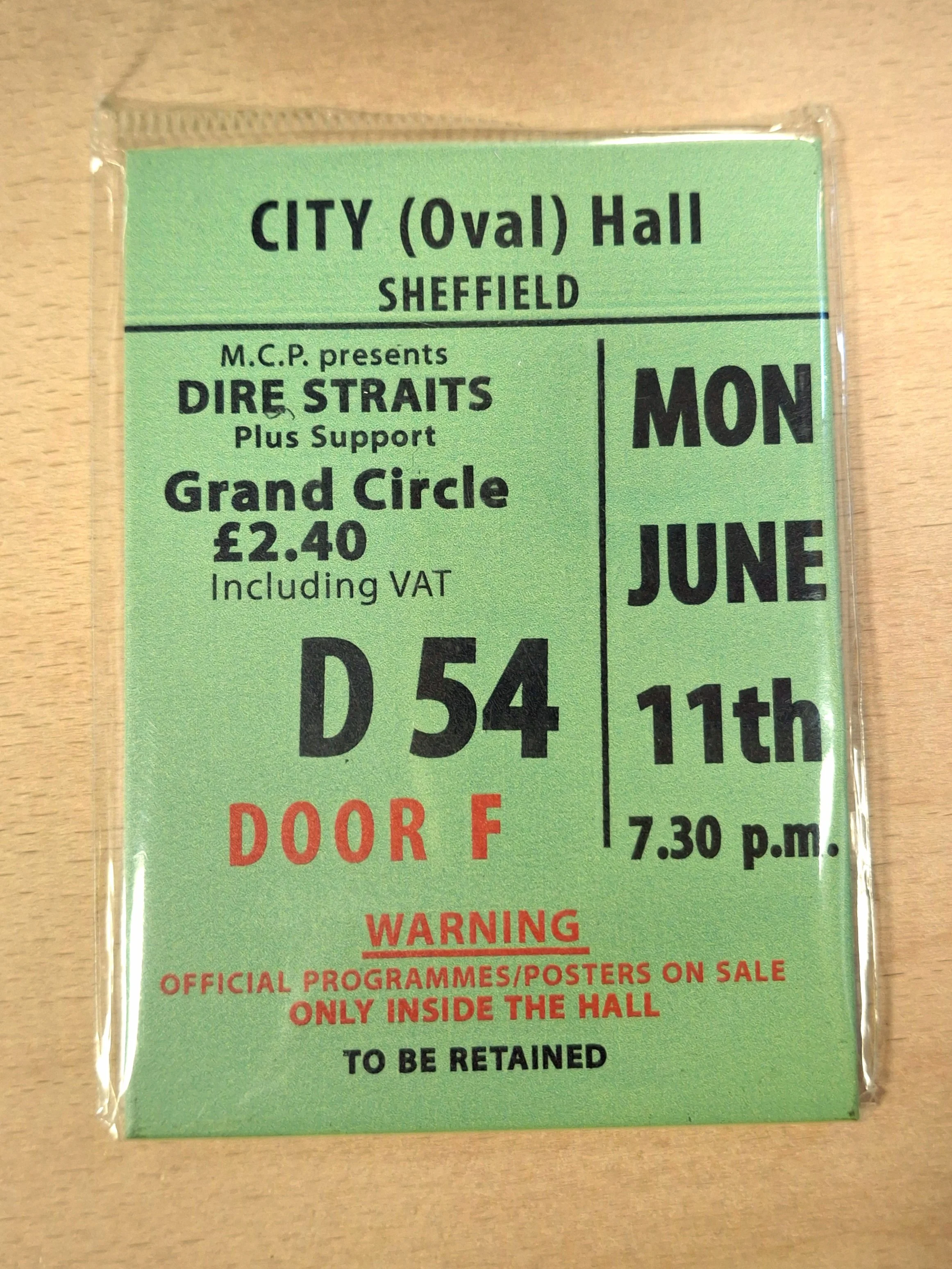 Dire Straits Concert Ticket Magnet