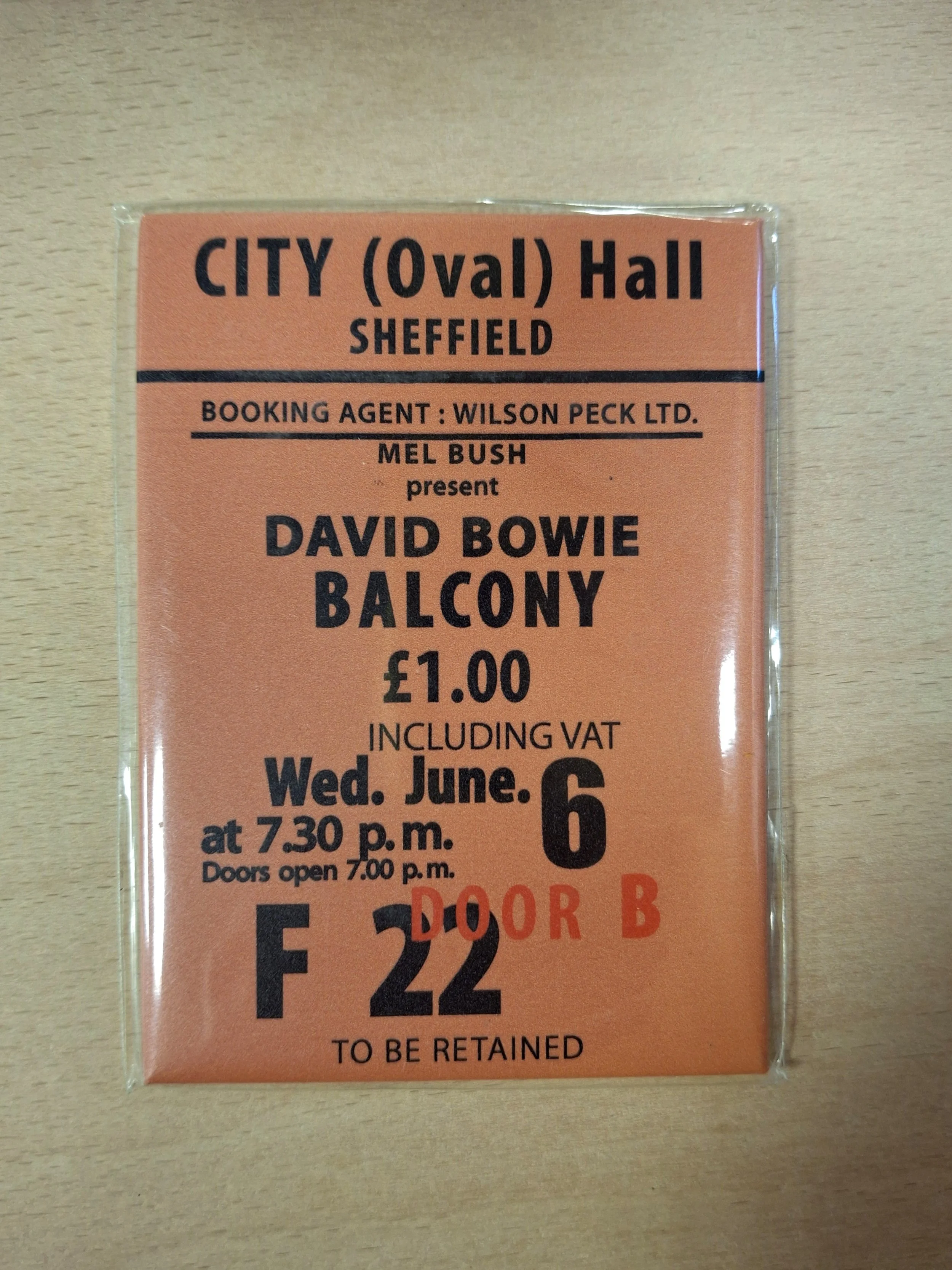 David Bowie Concert Ticket Magnet