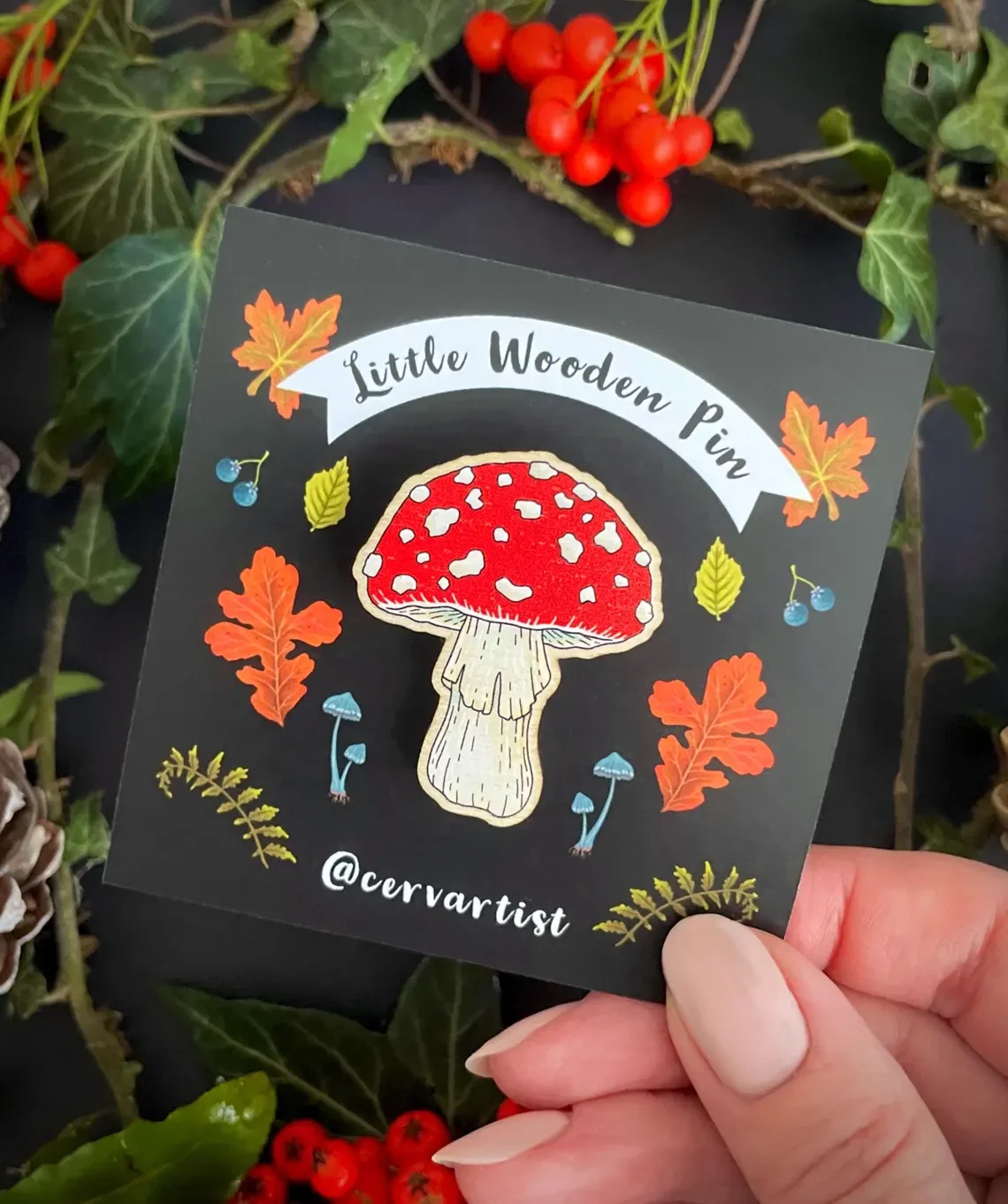 Toadstool Pin Badge