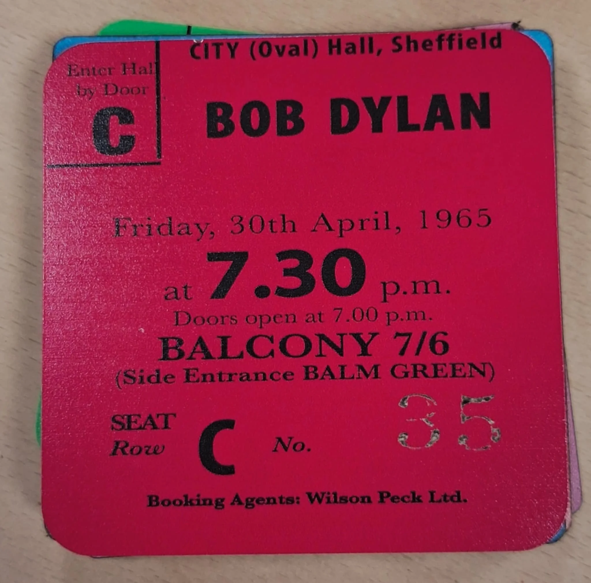 Bob Dylan Concert Ticket Coaster