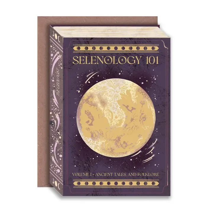 Selenology book style greeting card.webp