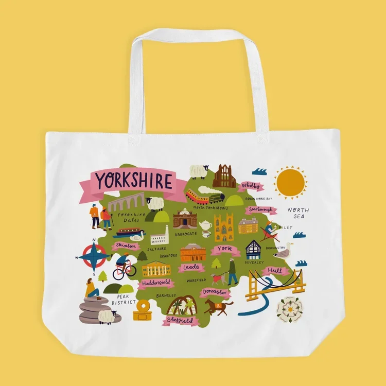 Yorkshire Map Tote Bag